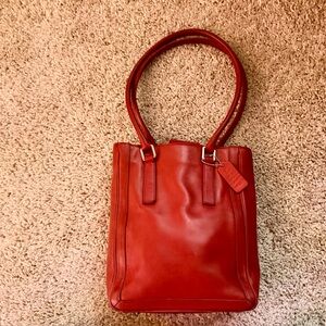 Vintage Coach Bonnie Cashin Legacy Slim Bucket Tote Bag Style 9422 Red Leather